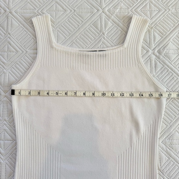 Jeanne Pierre Square Neck White Tank Top Size S - Picture 4 of 8